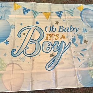 Blue Baby Shower Banner and pendants